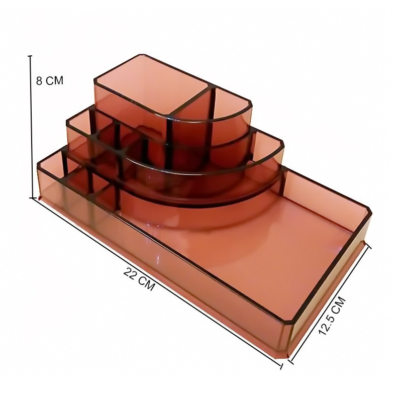 Акриловый органайзер для косметики Multi-Functional Storage Box QFY-3118, бордовый