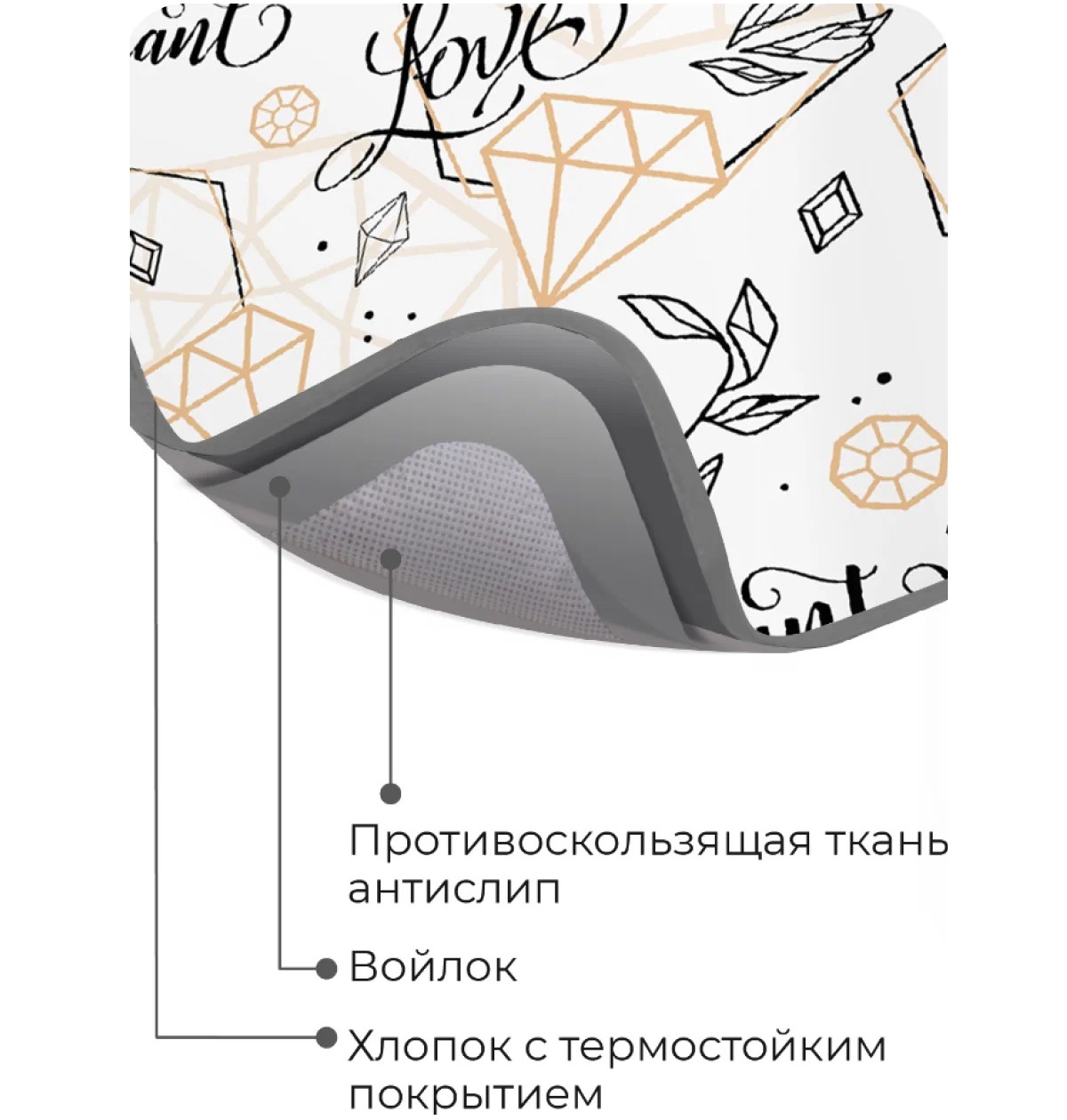 фото Коврик для глажки белья кг/2 ника бриллианты