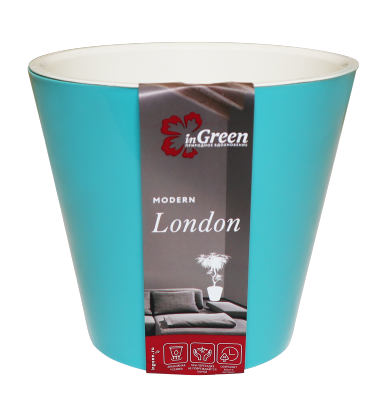 Купить Горшок для цветов INGREEN ING6204ГЛЖ London D 160 мм, 1,6 л голубой жасмин