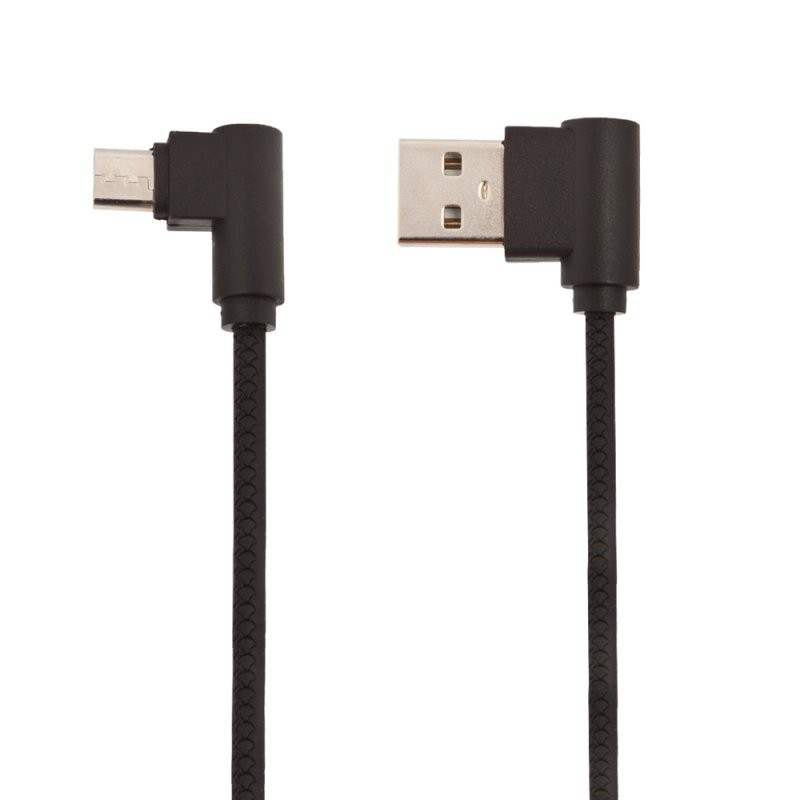 

USB кабель «LP» Micro USB L-коннектор «Круглый шнурок» (черный/коробка)