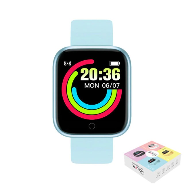 Умные часы Macaron Color Smart Watch, голубые