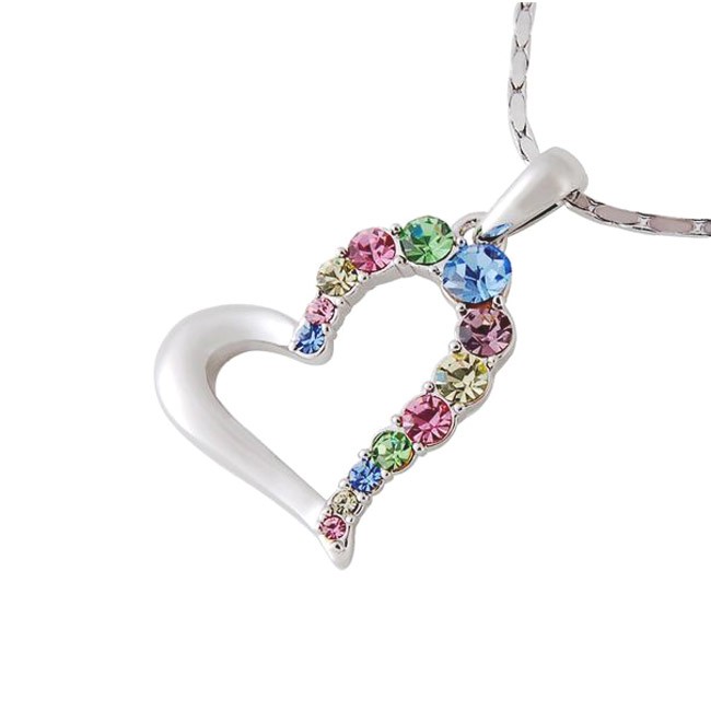 Кулон «Сердце в алмазах» на цепочке от MELEON