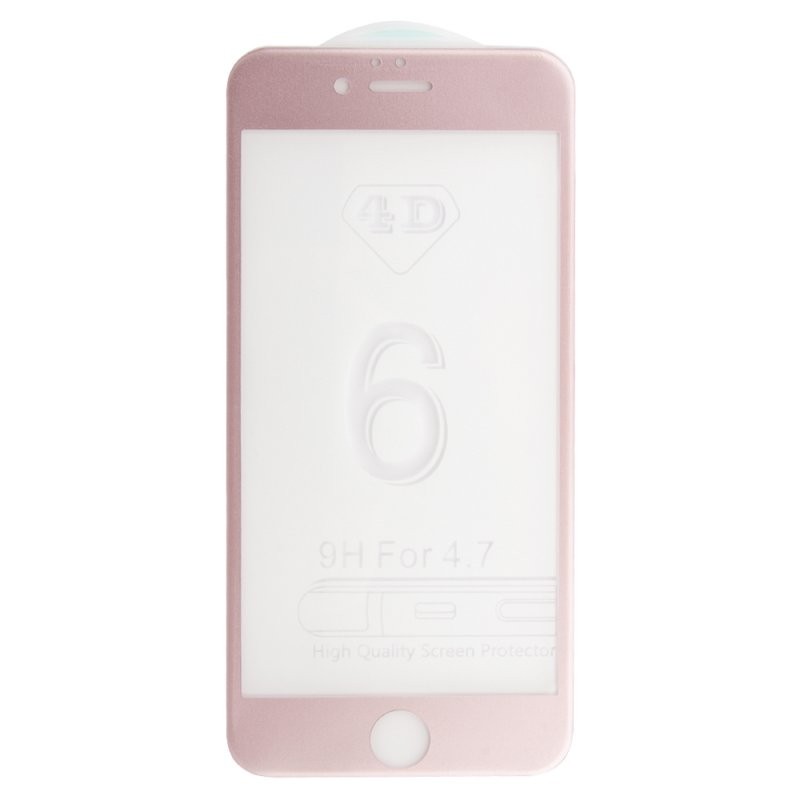 

Защитное стекло «LP» для iPhone 6/6s 4D, гибридное стекло, акриловая рамка(розовое)