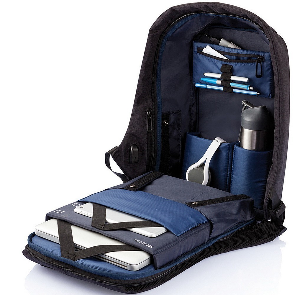 Рюкзак для ноутбука до 15д XD Design Bobby, черный с серой подкладкой