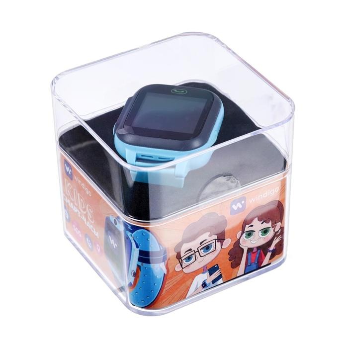 Детские смарт-часы Windigo AM-15, 1.44, 128x128, SIM, 2G, LBS, камера 0.08 Мп, голубые