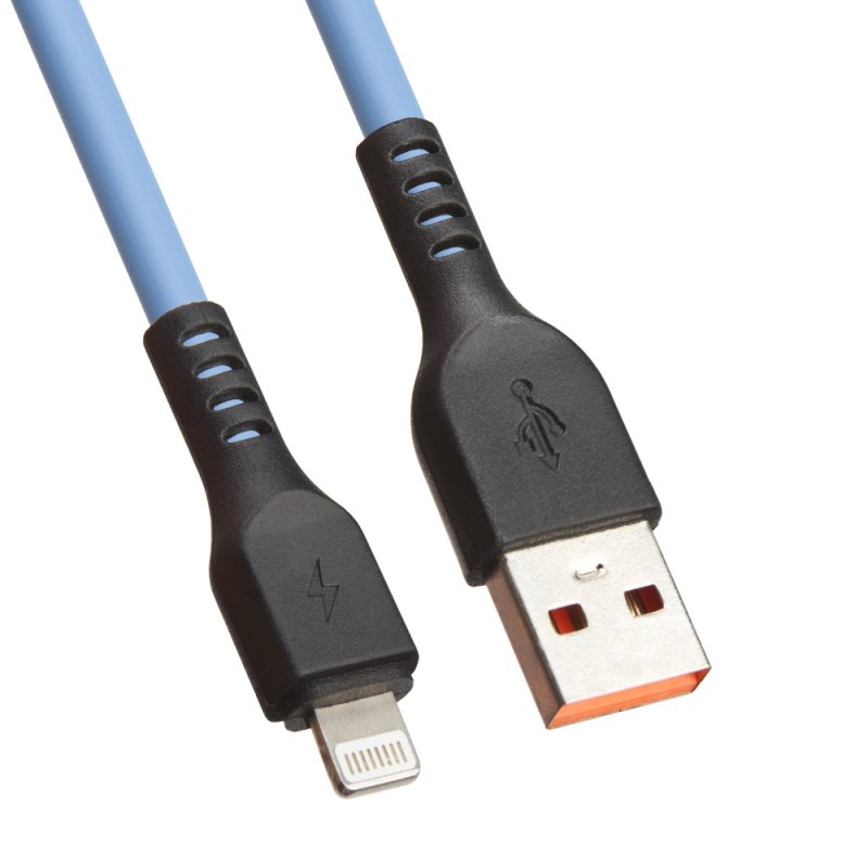 

USB кабель «LP» для Apple Lightning 8-pin «Extra» TPE (голубой/коробка)