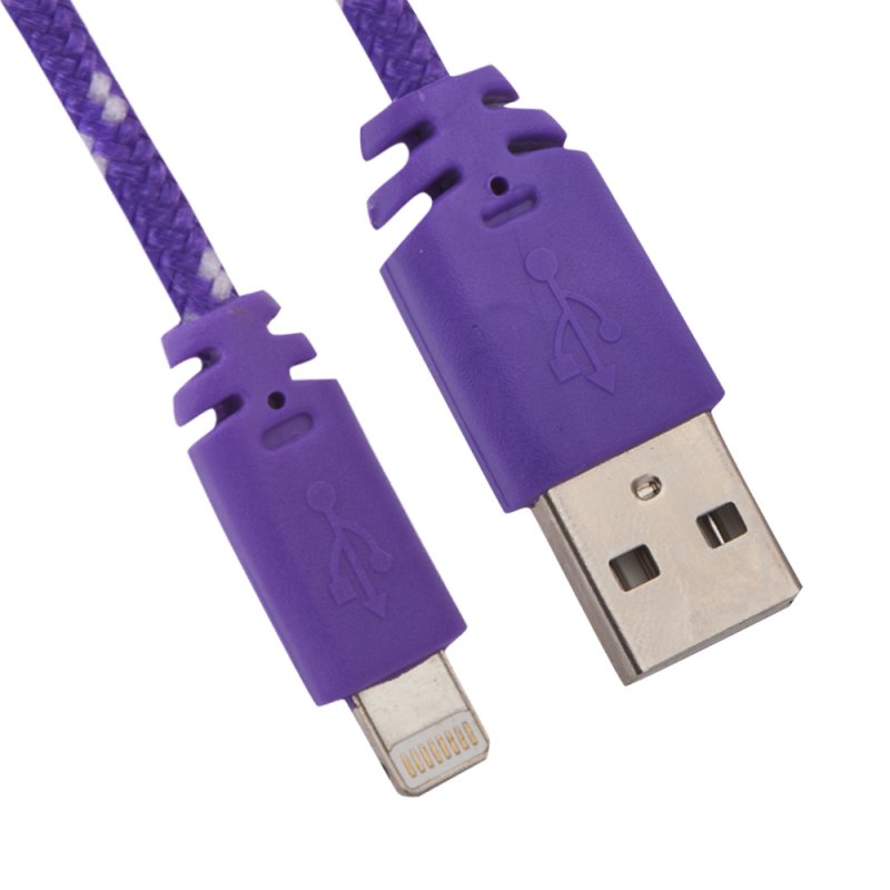 

USB кабель «LP» для Apple iPhone/iPad Lightning 8-pin в оплетке (фиолетовый/европакет)