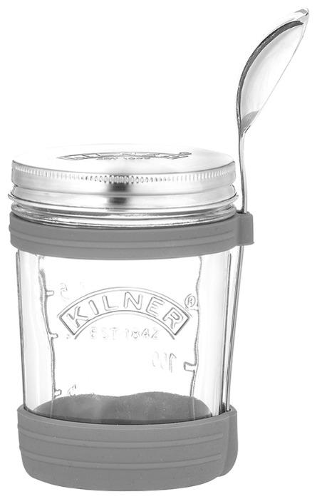 

Kilner Набор из банки и ложки для супа , 14x11 см, бесцветный/серый