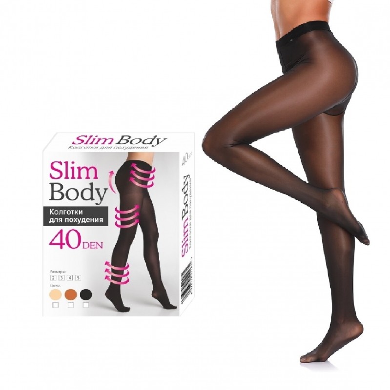 

Колготки для похудения Slim Body с 3D эффектом 40 Den Черные, размер 3