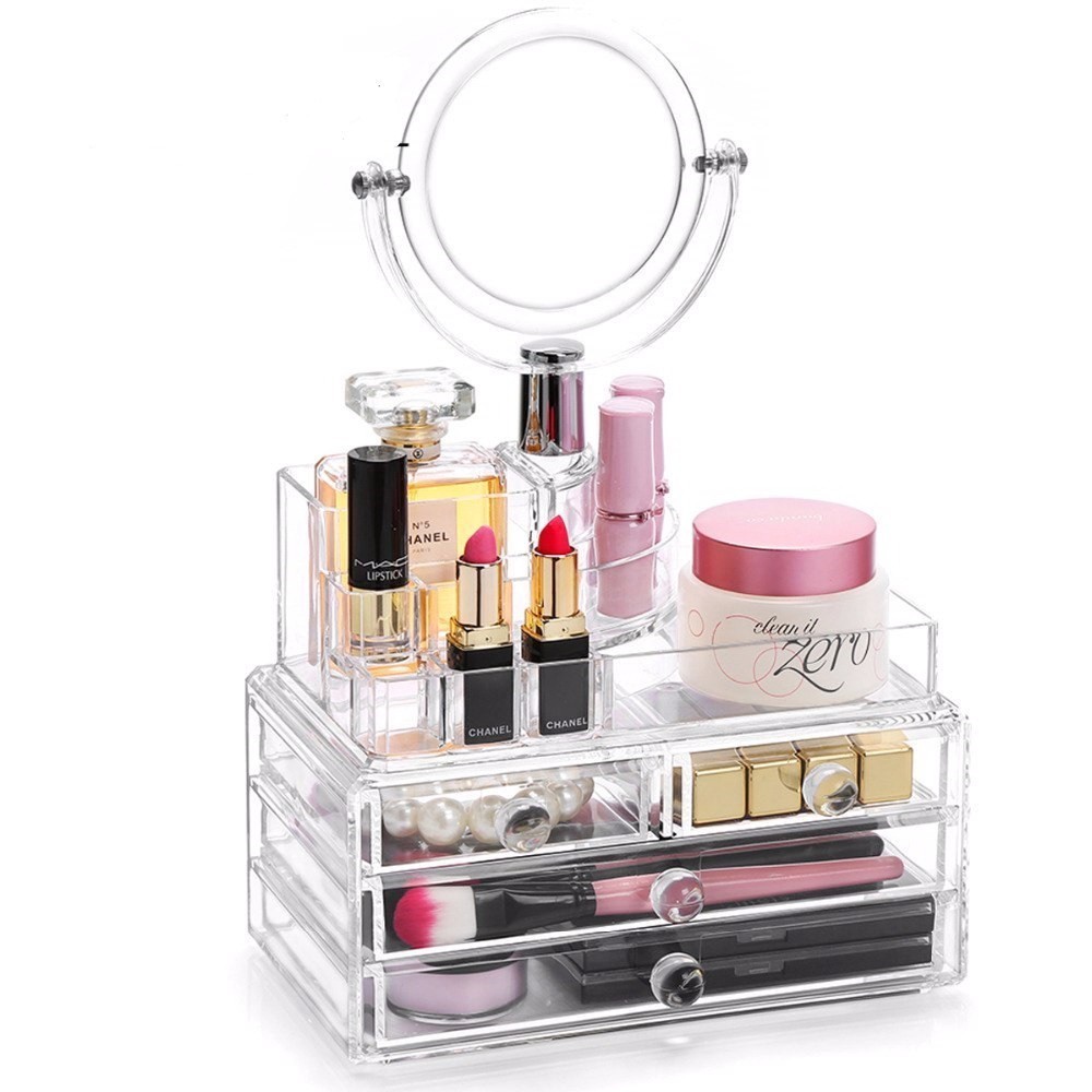 Купить Органайзер для хранения косметики с зеркалом Cosmetic Organizer .