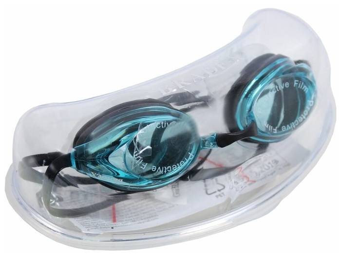 Очки для плавания BRADEX Спорт, черные цвет линзы - голубой от MELEON
