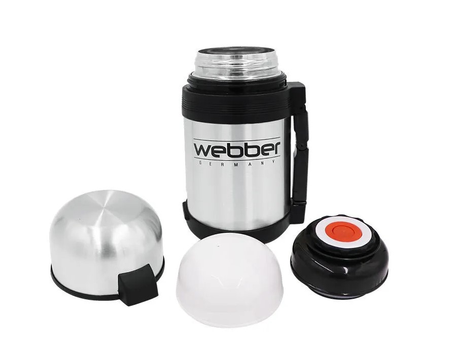 фото Классический термос webber sst-1000p, 1 л, серебристый