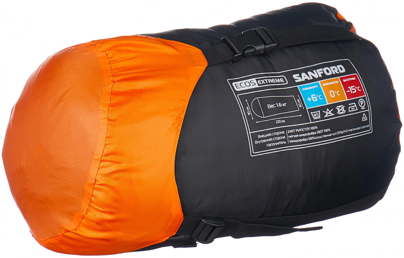 Спальный мешок ECOS Sanford - стретч оранжевый от MELEON