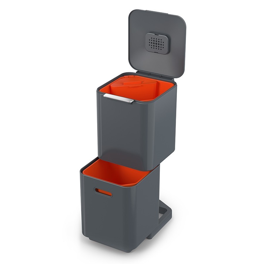 

Контейнер для мусора с двумя баками Totem Compact 40 л графит