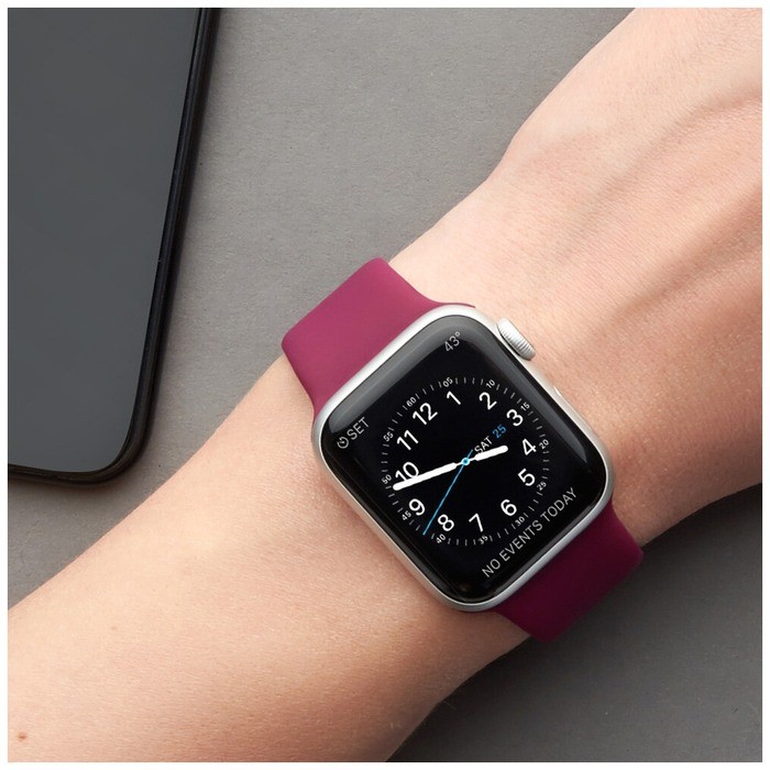 Ремешок Deppa Band Silicone для Apple Watch 38/40 mm, силиконовый, бургунди