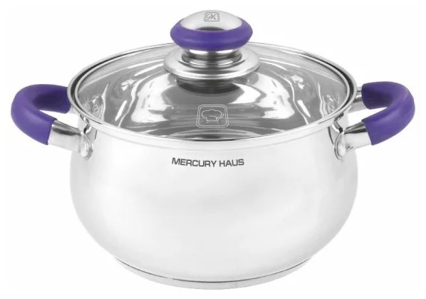 фото Набор посуды mercuryhaus mc-7026 6 пр. серебристый/фиолетовый