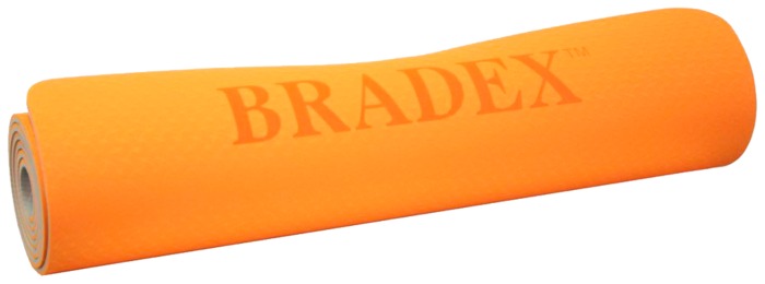 Коврик для йоги BRADEX SF 0402/SF 0403, 183х61х0.6 см оранжевый/серый от MELEON