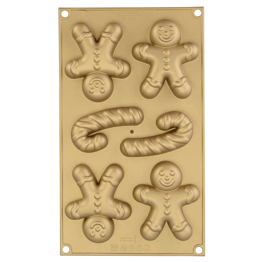 

Форма для приготовления печенья Ginderbread Man, 17,5x30 см, силиконовая, золотой