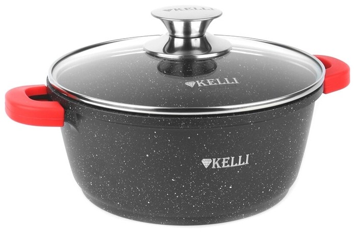 

Кастрюля Kelli KL-4000-28, 8 л, черный