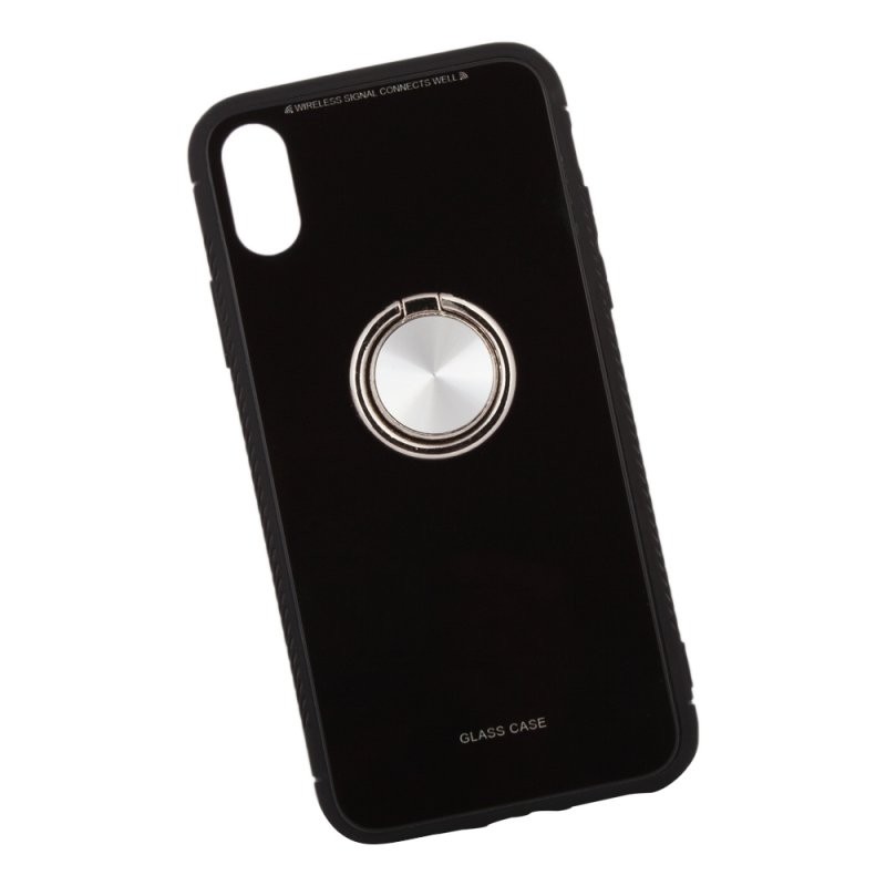 

Защитная крышка «LP» для iPhone X/Xs «Glass Case» с кольцом (черное стекло/коробка)