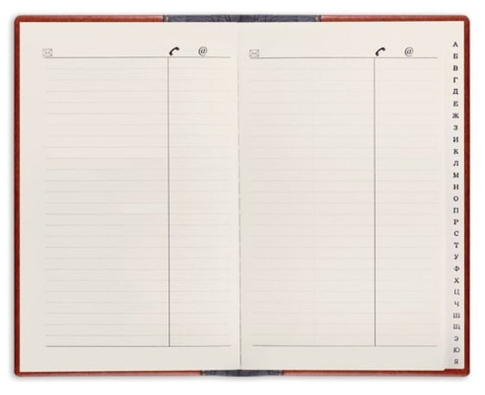фото Телефонная книга brauberg cayman, искусственная кожа, а5, 96 листов, черный/коричневый