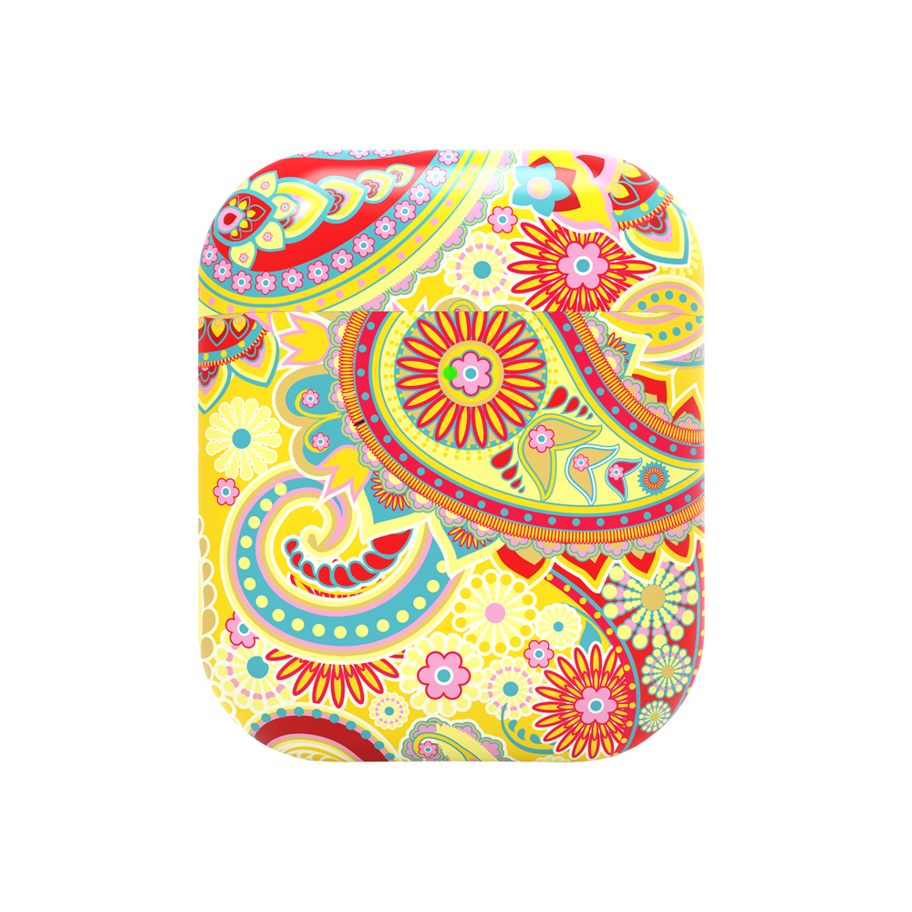 

Пластиковый чехол с принтом Ornament для AirPods 1/2, PC, пейсли, светло желтый, Deppa