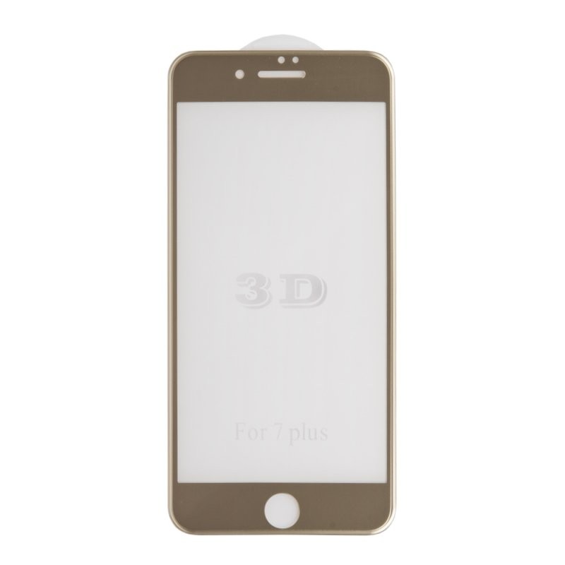 

Защитное стекло «LP» для iPhone 8/7 Plus Tempered Glass 3D с рамкой 0,33 мм, 9H (ударопрочное/золото