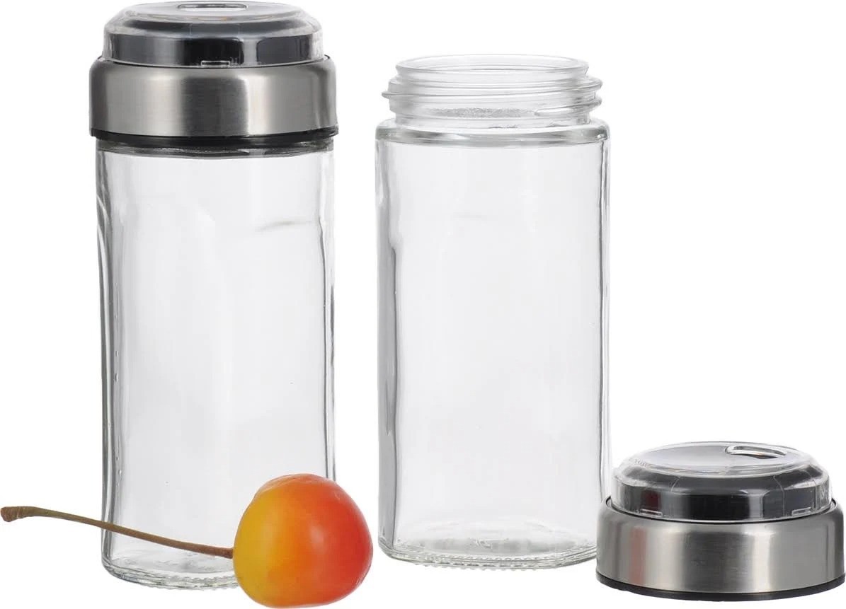 фото Nadoba набор для специй на наклонной подставке petra прозрачный/серебристый