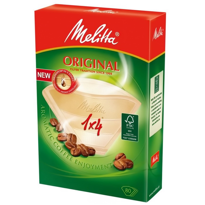 

Фильтры бумажные для заваривания кофе Melitta 100001, 1к4, коричневый