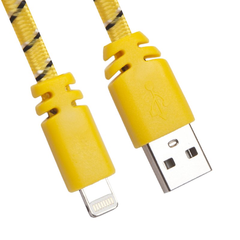 

USB кабель «LP» для Apple Lightning 8 pin плоская оплетка (желтый/европакет)