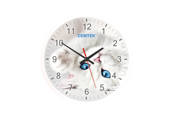 

Часы настенные Centek СТ-7104 <Cat> (кот) 25 см диам., круг, ПЛАВНЫЙ ХОД, кварцевый механизм