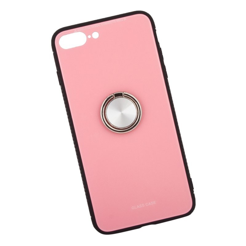 

Защитная крышка «LP» для iPhone 7 Plus/8 Plus «Glass Case» с кольцом (розовое стекло/коробка)