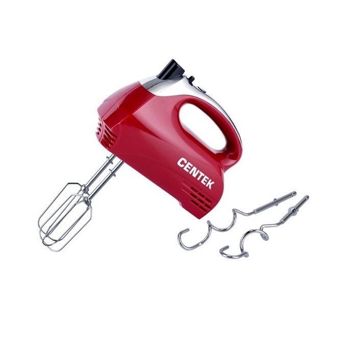 

Миксер Centek CT-1118 хром/вишня 350Вт, 5 скоростей+турбо, взбивание/замешивание