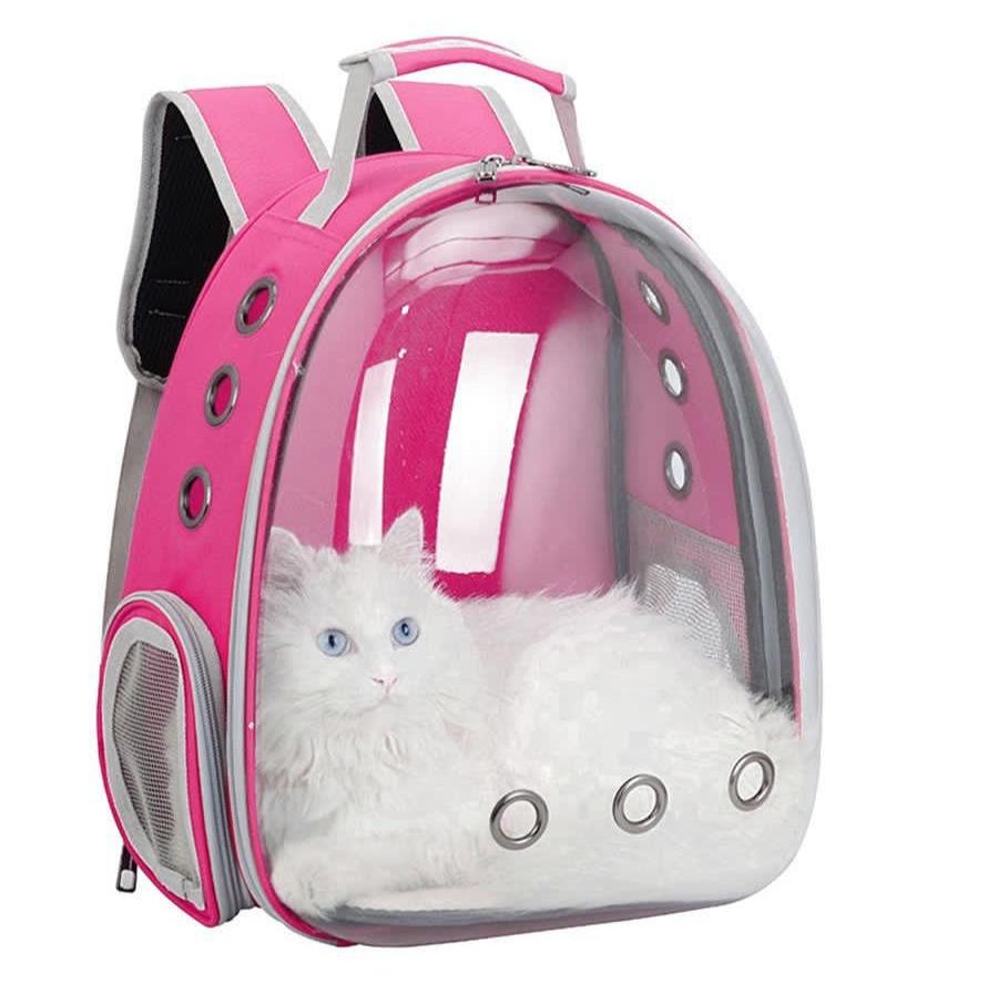 Рюкзак-переноска для транспортировки животных с вентиляцией, розовый от MELEON