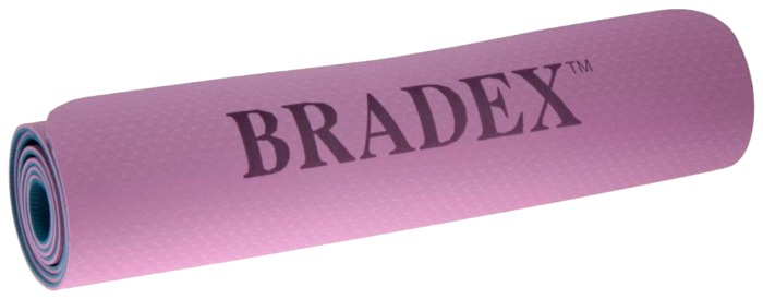 фото Коврик для йоги bradex sf 0402/sf 0403, 183х61х0.6 см фиолетовый/голубой