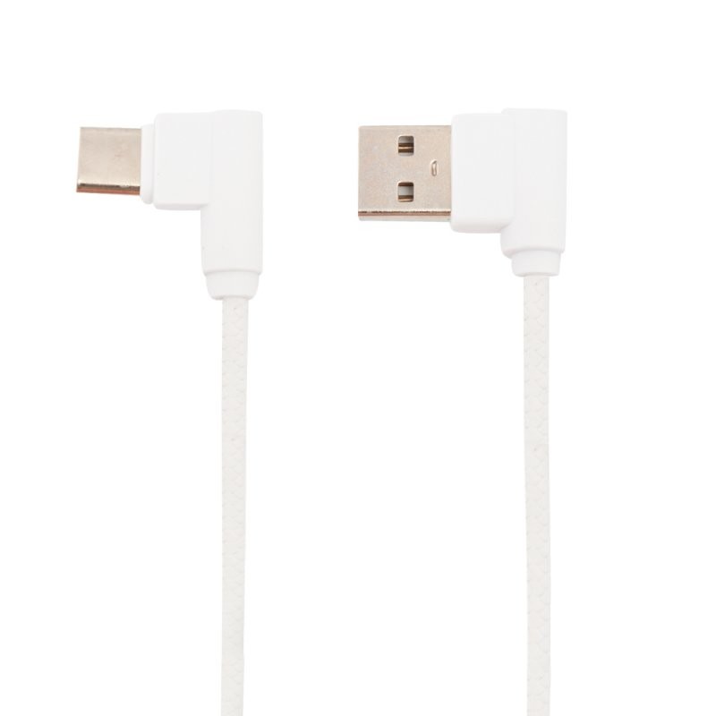 

USB кабель «LP» USB Type-C L-коннектор «Круглый шнурок» (белый/коробка)