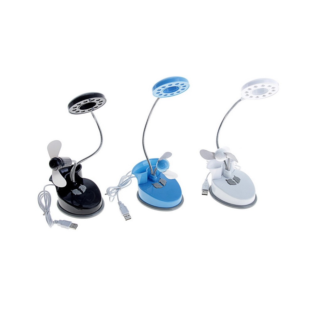 

USB светильник LuazON, вентилятор, 12 LED, USB, цвет микс