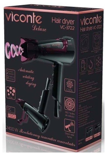 Фен Viconte VC-3722 черный