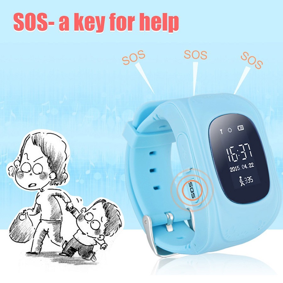 фото Детские часы gps трекер smart baby watch q50, синий