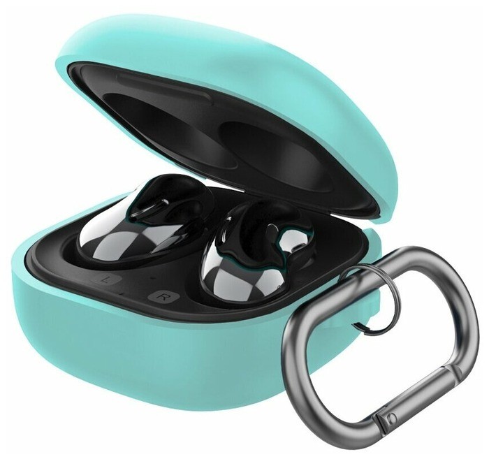 

Силиконовый чехол с карабином для Samsung Galaxy Buds Live / Buds Pro, мятный