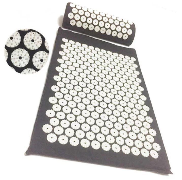 Акупунктурный массажный комплект из коврика и валика Acupressure Mat, синий