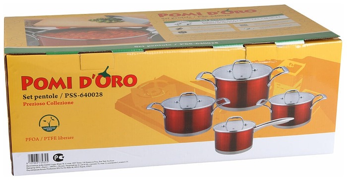 фото Набор посуды pomi d'oro prezioso 8 пр. красный