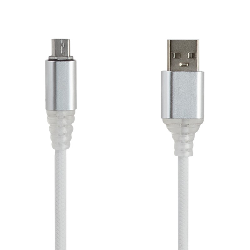 

USB кабель «LP» Micro USB «Змея» LED TPE (белый/блистер)