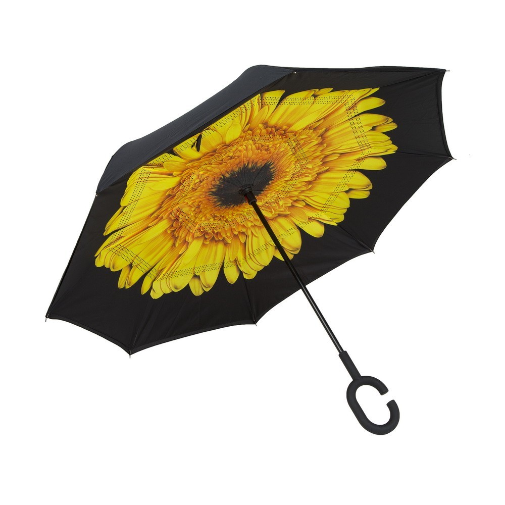 

Зонт наоборот (обратный зонт) Up-brella цветок, желтый