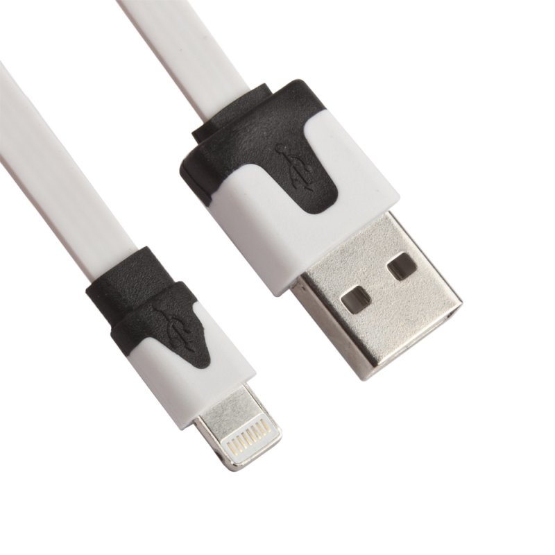 

USB кабель «LP» для Apple iPhone/iPad Lightning 8-pin плоский узкий (белый/европакет)