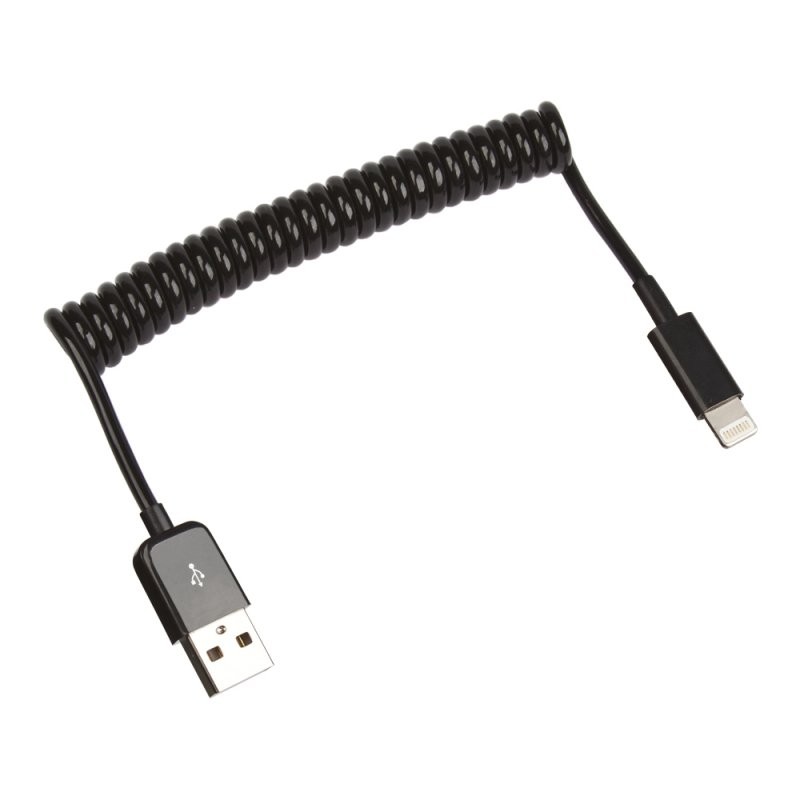 

USB кабель «LP» для Apple Lightning 8 pin пружина 1 м. (черный/европакет)
