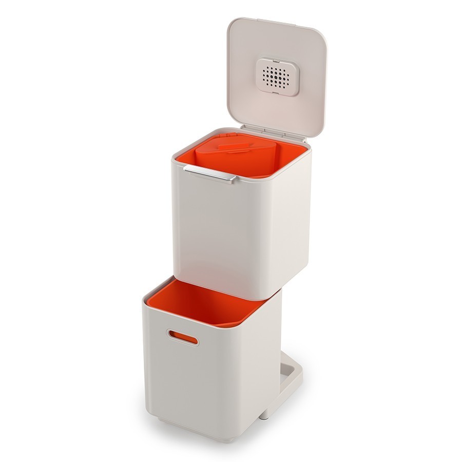 

Контейнер для мусора с двумя баками Totem Compact 40 л белый