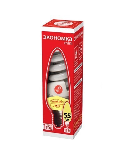 Купить Лампа энергосберегающая  ЭКОНОМКА LKsmT2SPC11wE1427eco (11 Вт, теплый свет, цоколь 14, спираль Т2) 