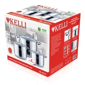 фото Набор кастрюль kelli kl-4217 6 пр.