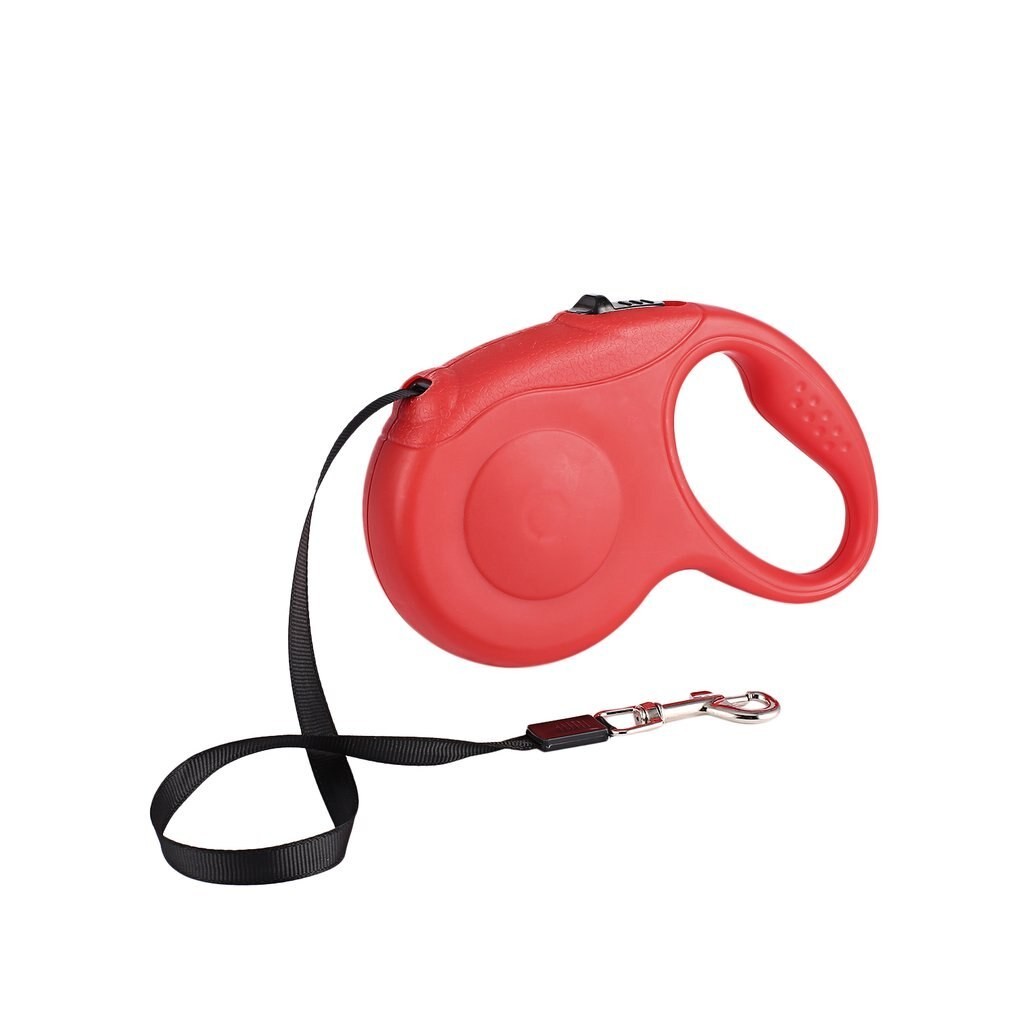Рулетка - поводок для собак с механическим блокиратором длины Retractable Dog Leash, 3 м, красный от MELEON